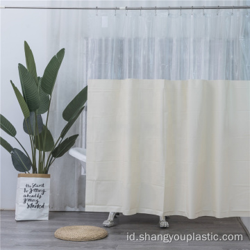 Lingkungan Hotel Polos Warna Sambatan PVC Shower Liner